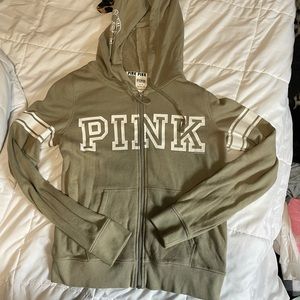 Green Vs pink zip up hoodie